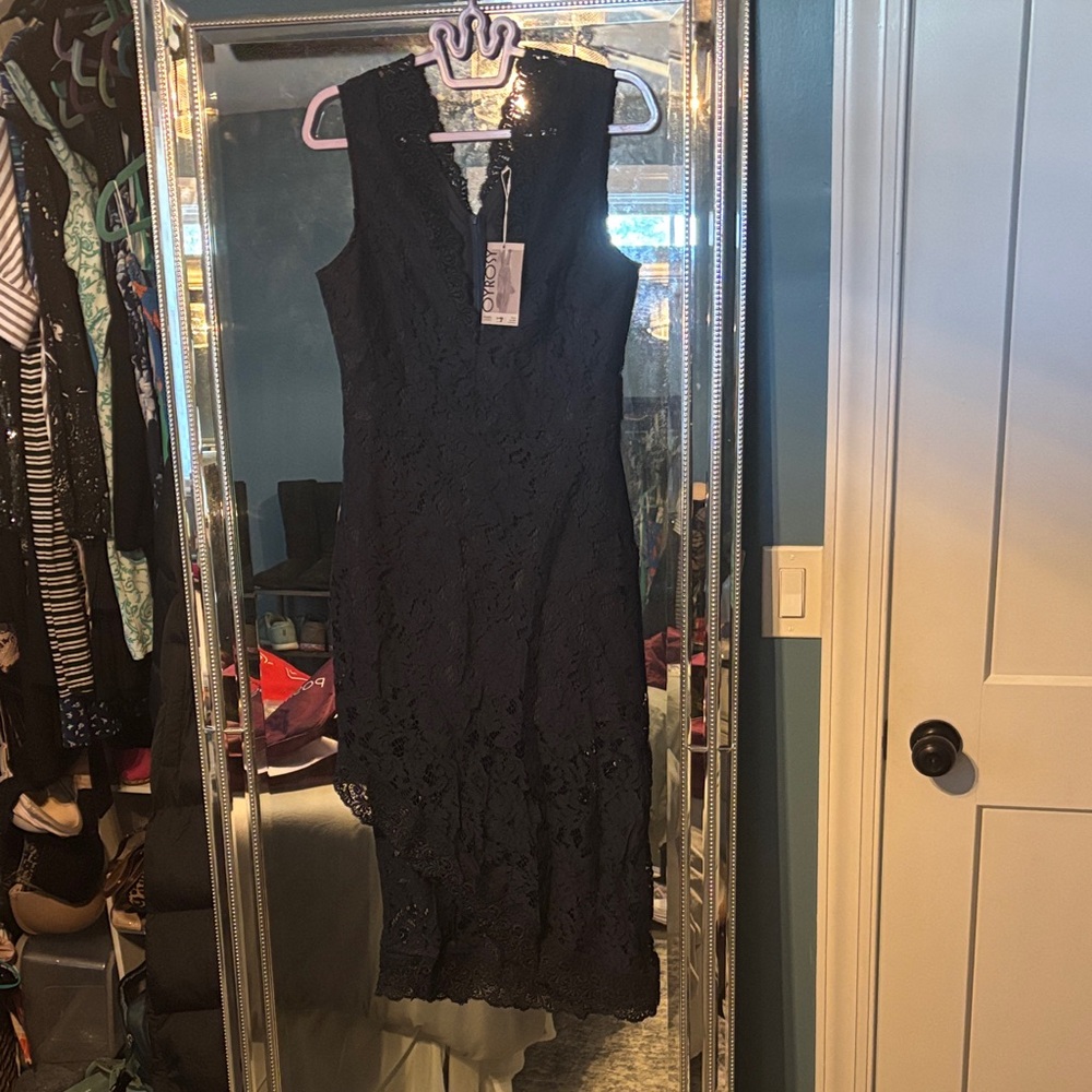 Elegant Navy Lace Dress